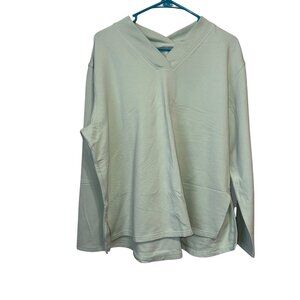 Earth Yoga Womens Mint Green Sustainable V-Neck Long-Sleeve Top XL